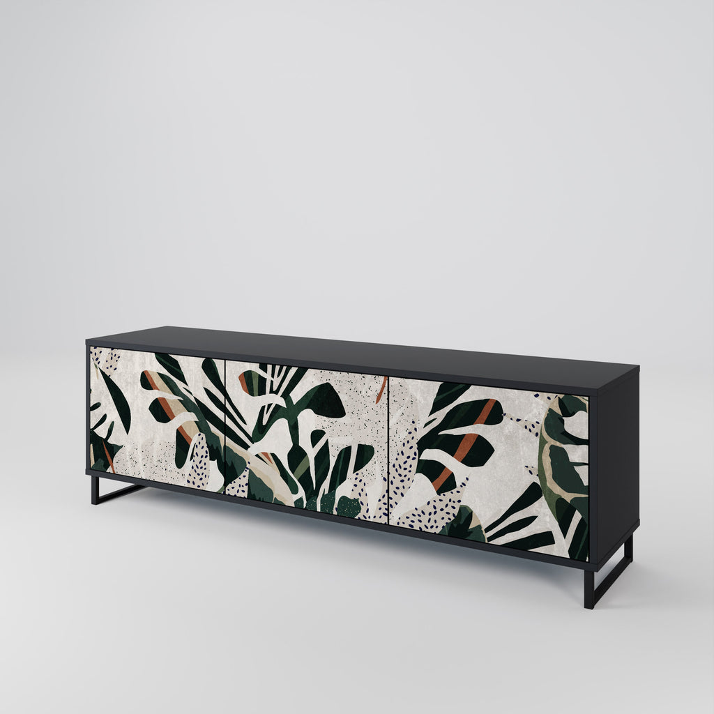 VERDURE FORMATION Móvel de TV com 3 Portas em Acabamento Preto