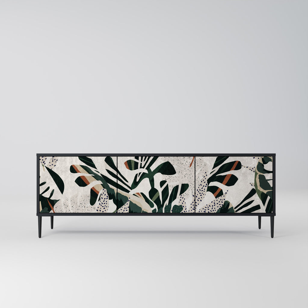 VERDURE FORMATION Móvel de TV com 3 Portas em Acabamento Preto