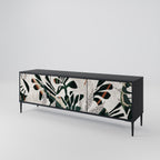 VERDURE FORMATION Móvel de TV com 3 Portas em Acabamento Preto