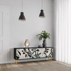 VERDURE FORMATION Móvel de TV com 3 Portas em Acabamento Preto