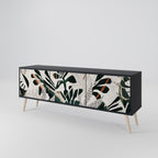 VERDURE FORMATION Móvel de TV com 3 Portas em Acabamento Preto