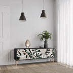 VERDURE FORMATION Móvel de TV com 3 Portas em Acabamento Preto