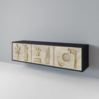 SAND SCULPTURES Móvel de TV com 3 Portas em Acabamento Preto