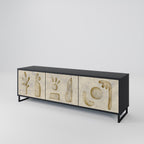SAND SCULPTURES Móvel de TV com 3 Portas em Acabamento Preto
