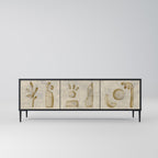 SAND SCULPTURES Móvel de TV com 3 Portas em Acabamento Preto