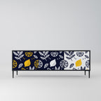 CITRUS BLACK AND WHITE Móvel de TV com 3 Portas em Acabamento Preto