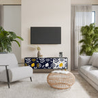 CITRUS BLACK AND WHITE Móvel de TV com 3 Portas em Acabamento Preto