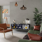 CITRUS BLACK AND WHITE Móvel de TV com 3 Portas em Acabamento Preto