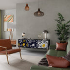 CITRUS BLACK AND WHITE Móvel de TV com 3 Portas em Acabamento Preto