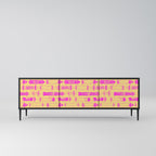 SKATEBOARD ARTISTRY Móvel de TV com 3 Portas em Acabamento Preto