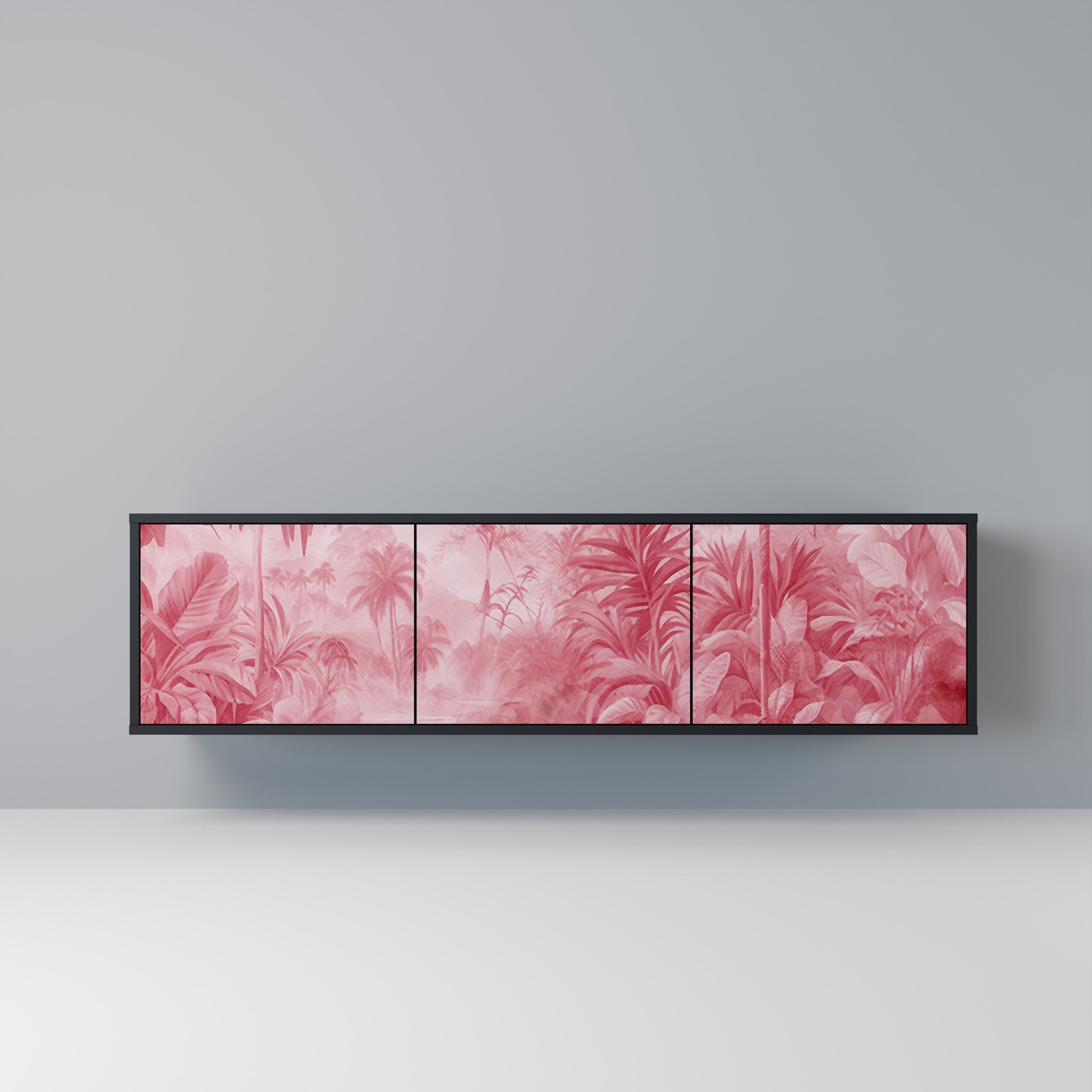 SWEET TROPICS Móvel de TV com 3 Portas em Acabamento Preto