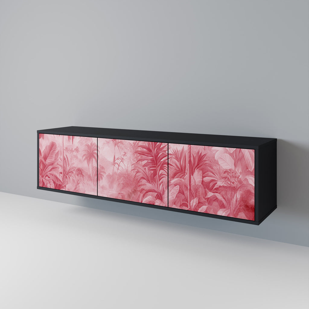 SWEET TROPICS Móvel de TV com 3 Portas em Acabamento Preto