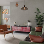 SWEET TROPICS Móvel de TV com 3 Portas em Acabamento Preto