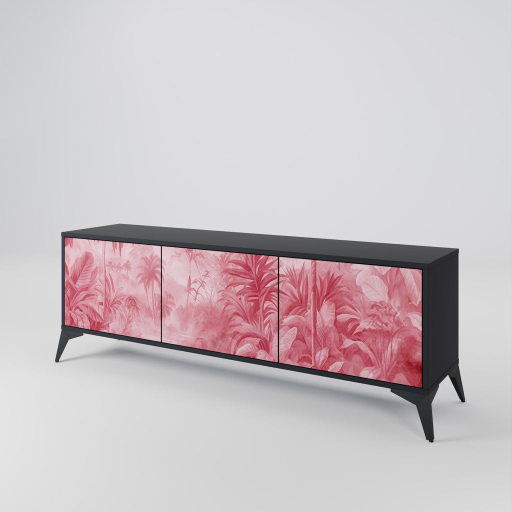 SWEET TROPICS Móvel de TV com 3 Portas em Acabamento Preto