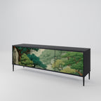 VERDURE ABYSS Móvel de TV com 3 Portas em Acabamento Preto