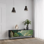 VERDURE ABYSS Móvel de TV com 3 Portas em Acabamento Preto