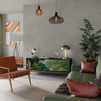 VERDURE ABYSS Móvel de TV com 3 Portas em Acabamento Preto