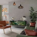 VERDURE ABYSS Móvel de TV com 3 Portas em Acabamento Preto