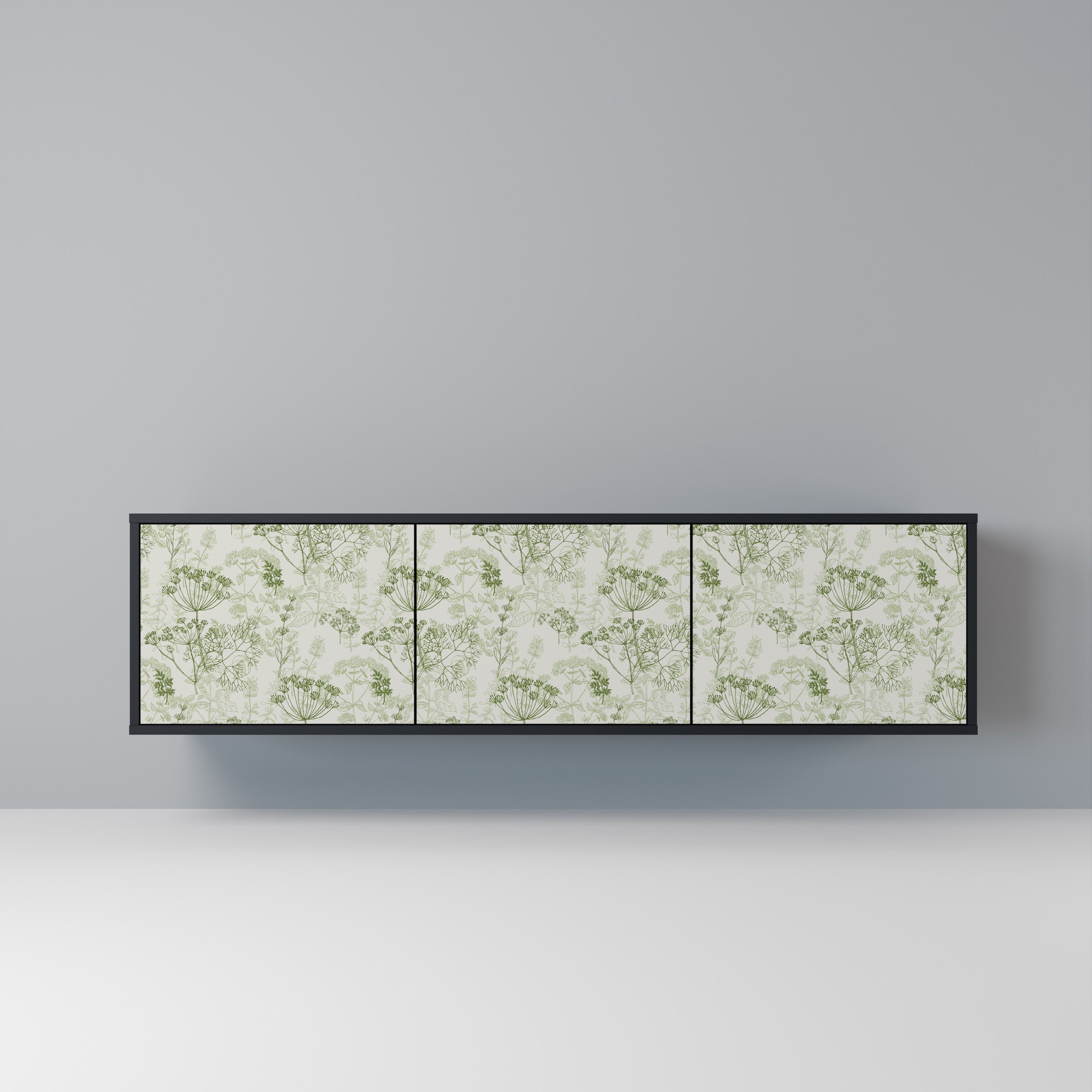 FENNEL BALDACHIN Móvel de TV com 3 Portas em Acabamento Preto