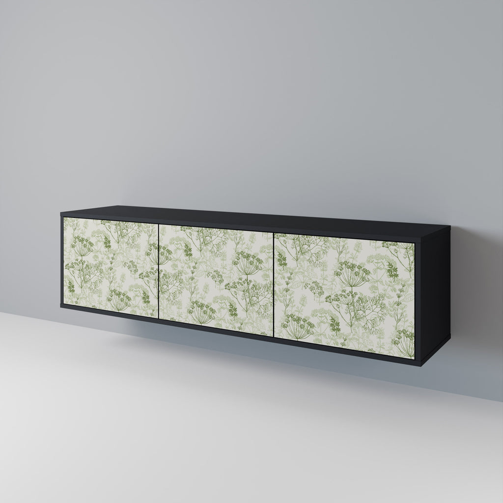 FENNEL BALDACHIN Móvel de TV com 3 Portas em Acabamento Preto