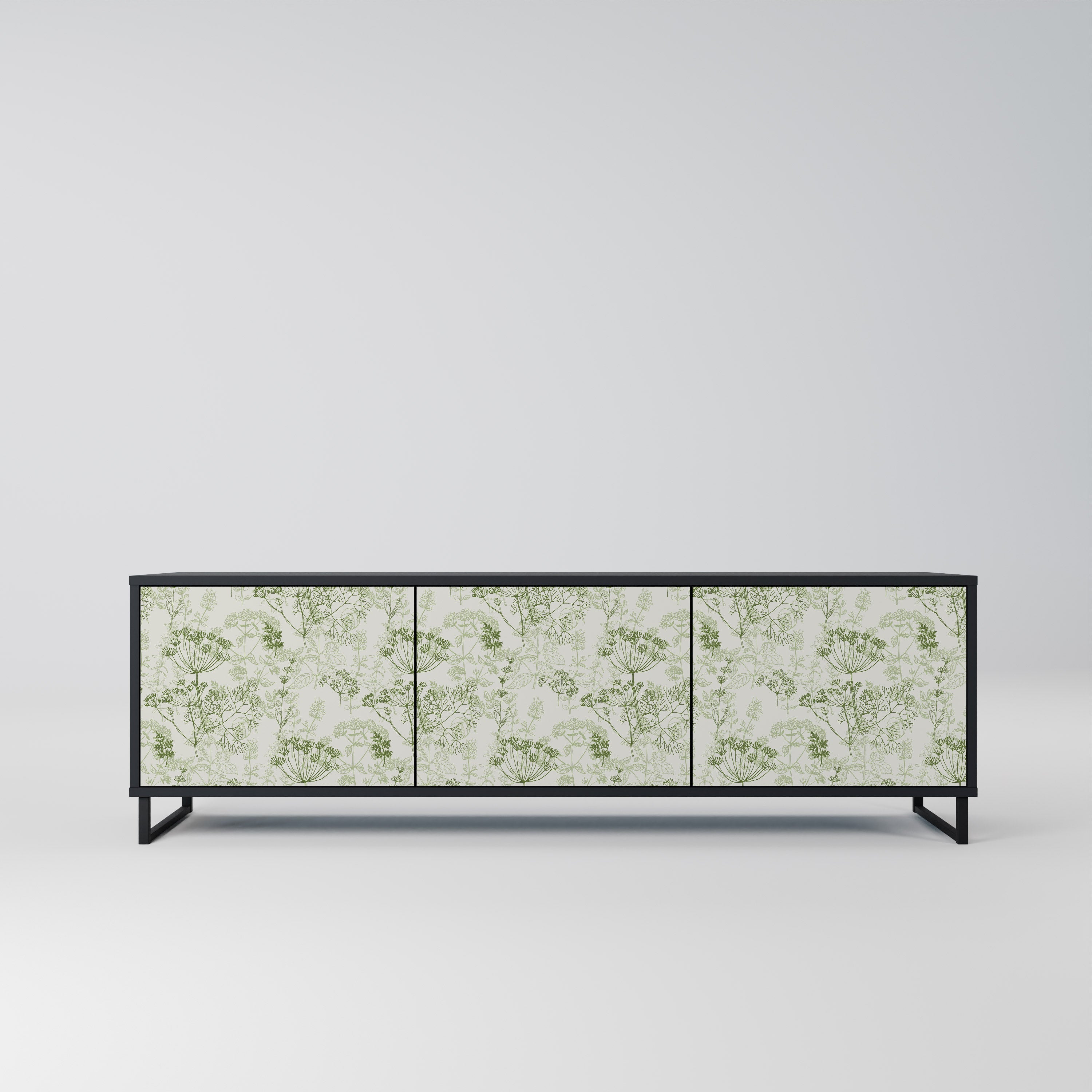 FENNEL BALDACHIN Móvel de TV com 3 Portas em Acabamento Preto