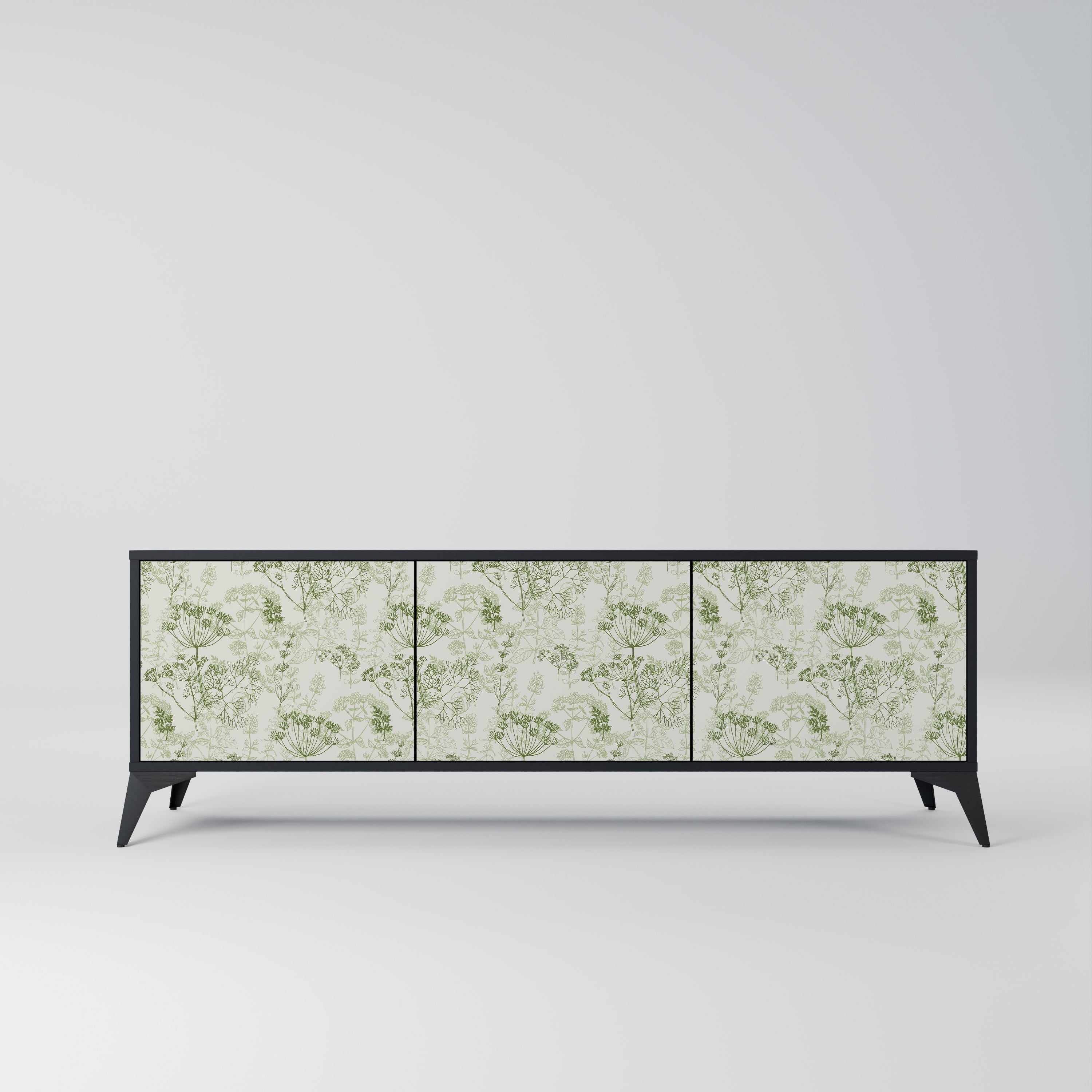 FENNEL BALDACHIN Móvel de TV com 3 Portas em Acabamento Preto