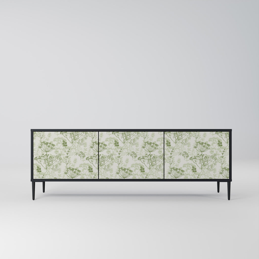 FENNEL BALDACHIN Móvel de TV com 3 Portas em Acabamento Preto