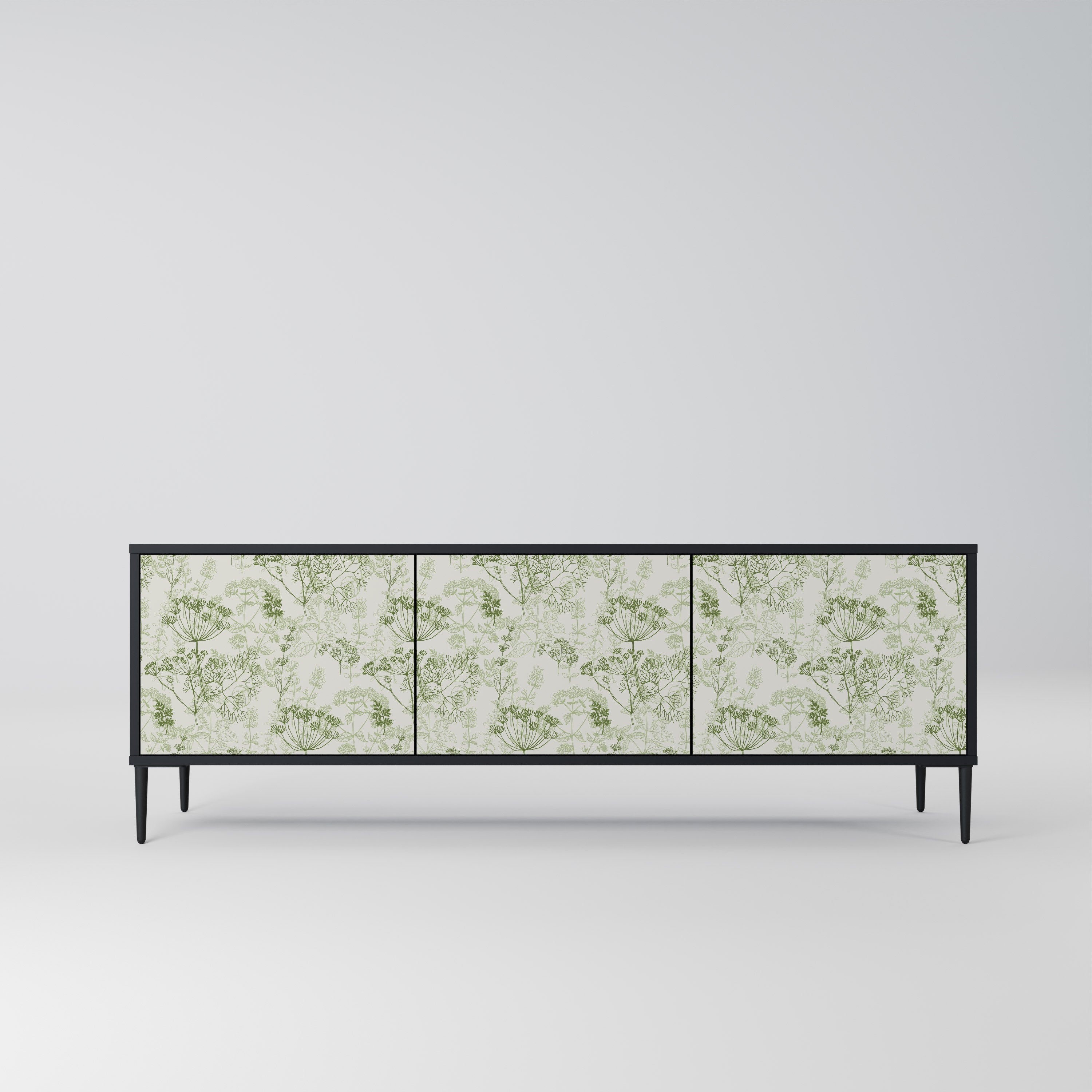 FENNEL BALDACHIN Móvel de TV com 3 Portas em Acabamento Preto