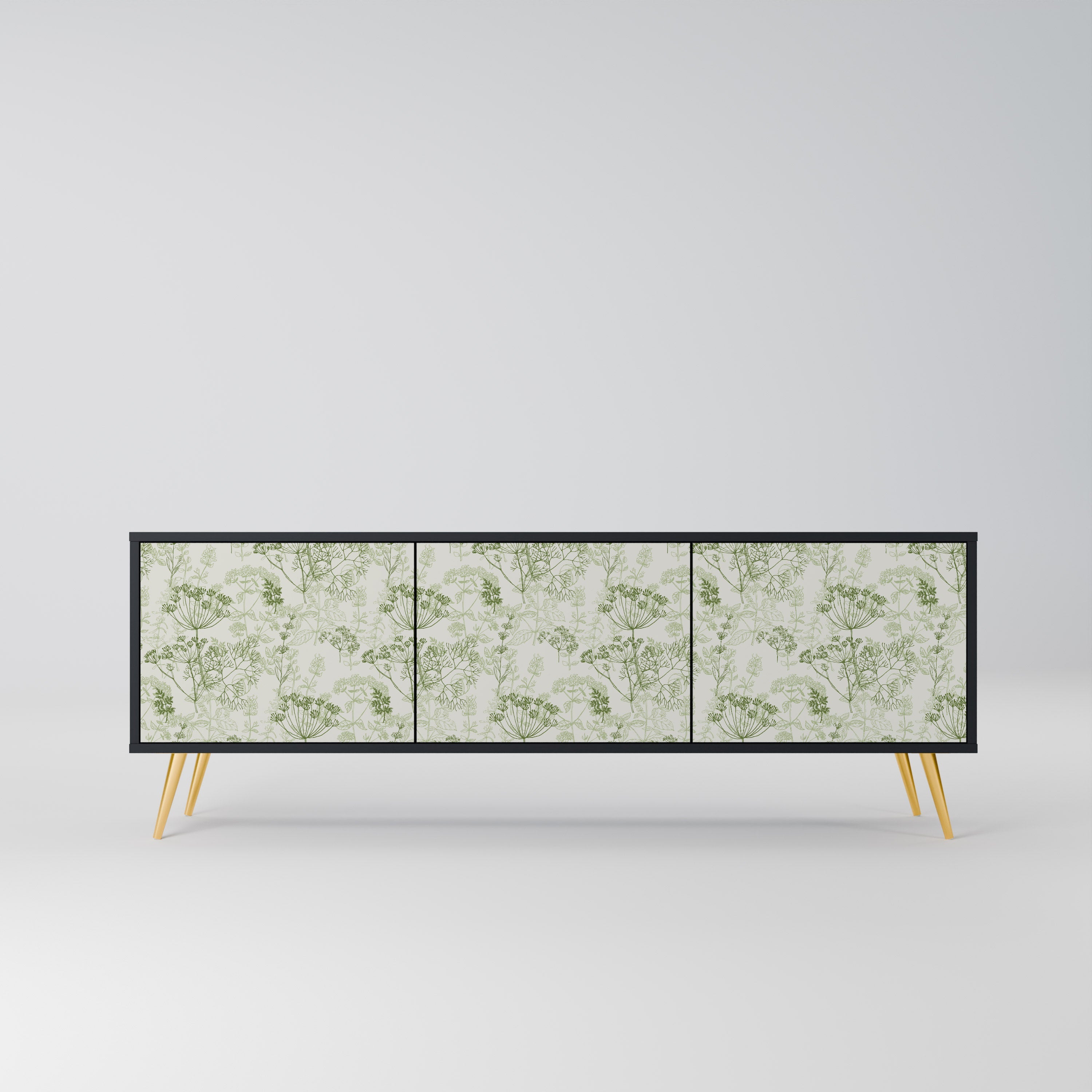 FENNEL BALDACHIN Móvel de TV com 3 Portas em Acabamento Preto