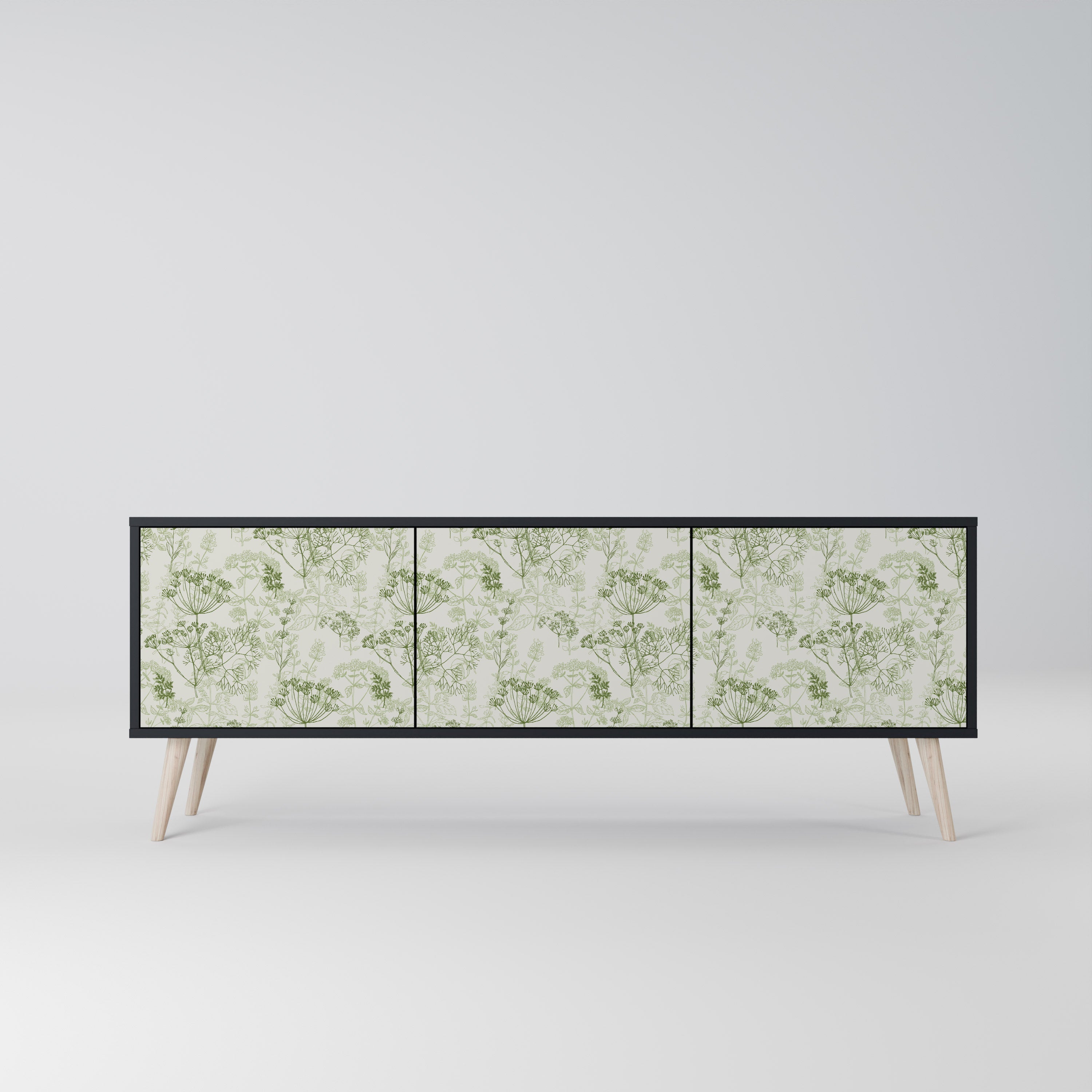 FENNEL BALDACHIN Móvel de TV com 3 Portas em Acabamento Preto