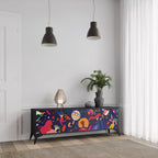 FESTIVE PLEASURES Móvel de TV com 3 Portas em Acabamento Preto