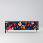 FESTIVE PLEASURES Móvel de TV com 3 Portas em Acabamento Preto