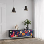 FESTIVE PLEASURES Móvel de TV com 3 Portas em Acabamento Preto