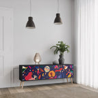 FESTIVE PLEASURES Móvel de TV com 3 Portas em Acabamento Preto