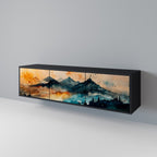 OMINOUS MOUNTAINS Móvel de TV com 3 Portas em Acabamento Preto