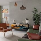 OMINOUS MOUNTAINS Móvel de TV com 3 Portas em Acabamento Preto