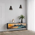 OMINOUS MOUNTAINS Móvel de TV com 3 Portas em Acabamento Preto