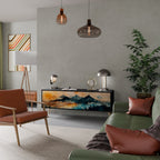 OMINOUS MOUNTAINS Móvel de TV com 3 Portas em Acabamento Preto