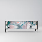 VELVET CROSSING 3-Door TV Stand in Black Finish