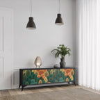 AUTUMN KALEIDOSCOPE 3-Door TV Stand in Black Finish
