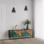 AUTUMN KALEIDOSCOPE 3-Door TV Stand in Black Finish