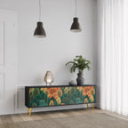 AUTUMN KALEIDOSCOPE 3-Door TV Stand in Black Finish