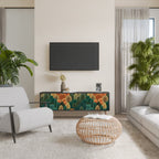 AUTUMN KALEIDOSCOPE 3-Door TV Stand in Black Finish