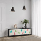 GUMMY BEARS Móvel de TV com 3 Portas em Acabamento Preto