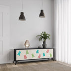 GUMMY BEARS Móvel de TV com 3 Portas em Acabamento Preto