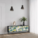 LEMON TREE Móvel de TV com 3 Portas em Acabamento Preto