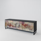 VEILED SUMMIT Móvel de TV com 3 Portas em Acabamento Preto