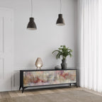 VEILED SUMMIT Móvel de TV com 3 Portas em Acabamento Preto