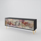 VEILED SUMMIT Móvel de TV com 3 Portas em Acabamento Preto