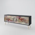 VEILED SUMMIT Móvel de TV com 3 Portas em Acabamento Preto